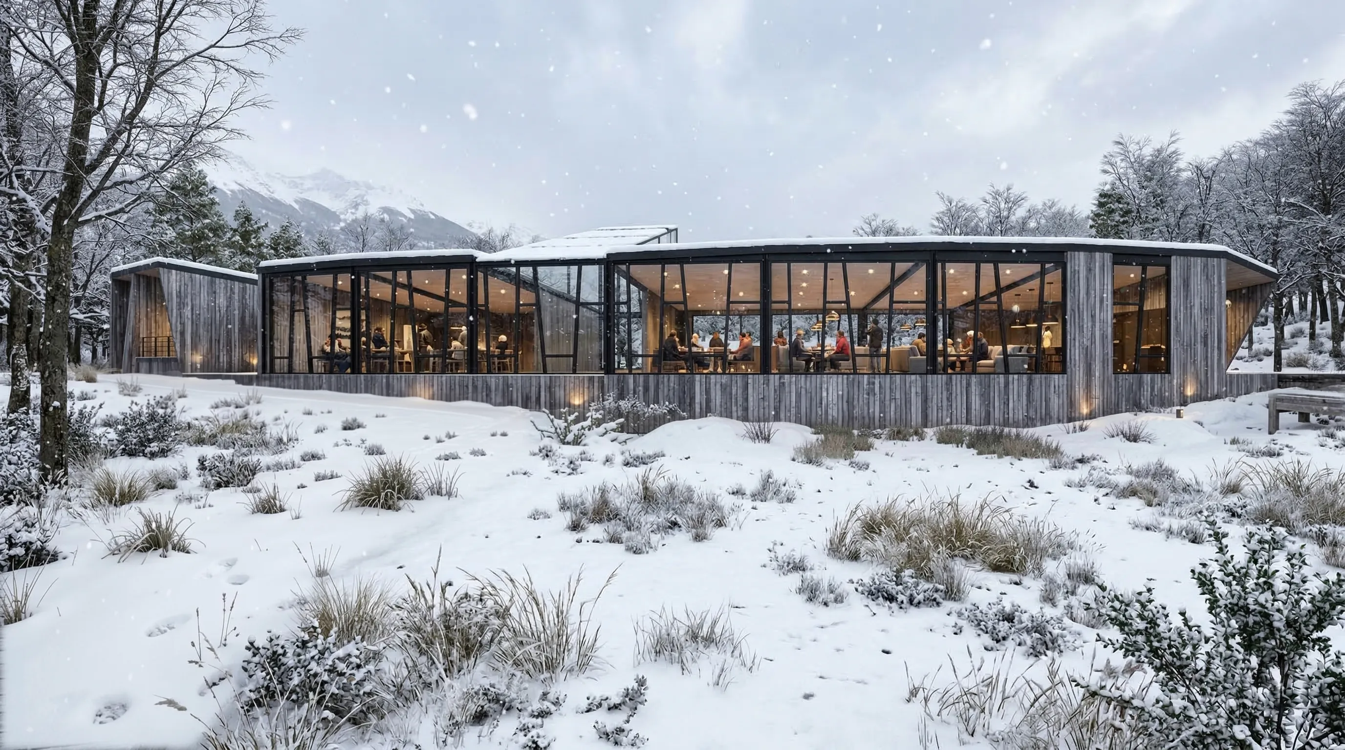 Render Vista de Hotel Montes De La Patagonia — PatagoniaBIM